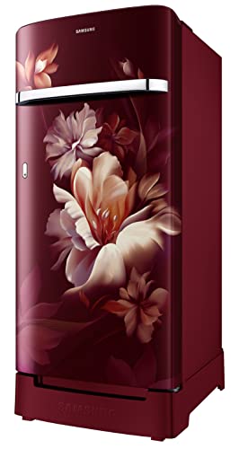 Image of Samsung 198L 5 Star Direct Cool Single Door Digital Inverter Refrigerator Appliance (RR21B2H2WRZ /HL, Midnight Blossom Red, 2022 Model)