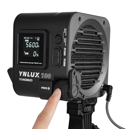 Image of Yongnuo YNLUX100 LED Video Light, with 19V5.26A AC Adapter, Continuous LED Lighting 3200-5600K Bi Color, CRI95+, 12188Lux@1M, 2.4G Wireless Remote Control for Portrait, Outdoor Shooing, YouTube