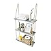 ASLINY Rustic Floating Corner Shelves Wall Mounted, 3 Tier Wood Storage Shelf Handmade (Rustic White)