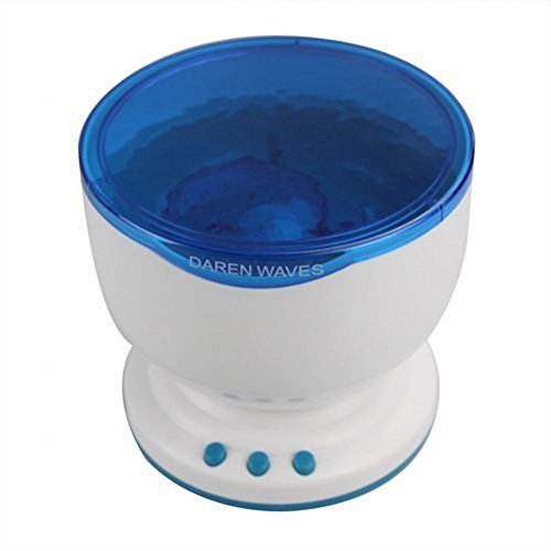 IDS Ocean Daren Wave Light Projector Speaker, 3.5mm Audio Jack and Built-In Speakers, Blue LED