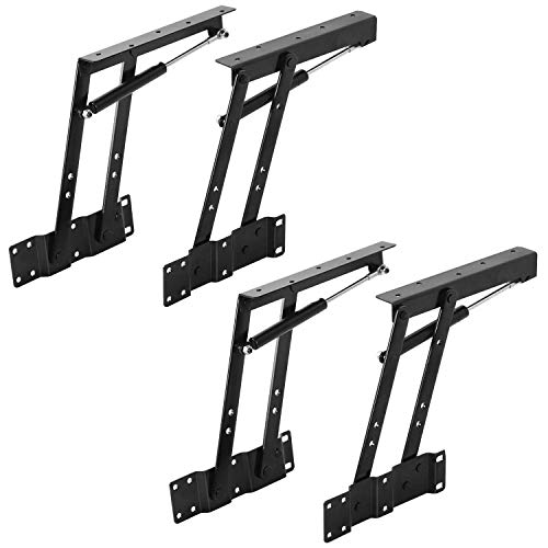 KEILEOHO 4 PCS Lift Up Top Hinges, 150N Gas Hydraulic Spring Folding Stand Rack Bracket Tea Coffee...