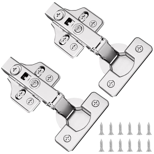 4 Pack 2 Pairs Frameless Soft Close Full Overlay Cabinet Hinges European Cabinet Door Hinges 35mm Cup Concealed Kitchen Cabinet Hinges