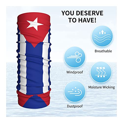 Cuba Seamless Neck Gaiter Face Mask Seamless UV Protection Shield Scarf Bandana for Motorcycle Cycling Riding Running Headbands White3