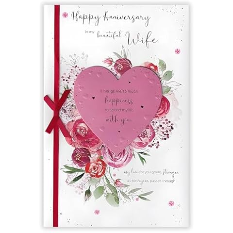 Elegant Wedding Anniversary Card for Wife Cover