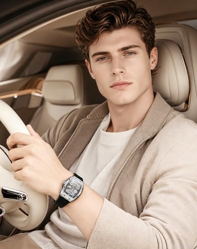 Image of OLEVS Mens Automatic Watches Self-Winding Starry Sky Diamond Skeleton Luxury Wrist Watch Waterproof Luminous