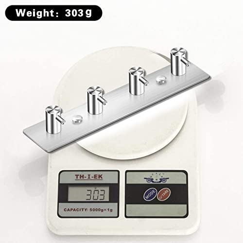 QNIIAED Coat Hooks Wall Mounted,Multipurpose Modern Stainless Steel Screw in Door Hook Metal Heavy Duty Coat Rack Row of Hook Hanger Towel Robe Clothes Hat Hook for Bathroom Bedrooms(Silver 4 Hooks - Image 4