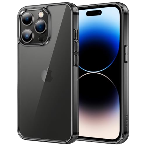 Image of JETech Cover Case for iPhone 14 Pro Max 6.7-Inch, Non-Yellowing Shockproof Phone Bumper Cover, Anti-Scratch Clear Back (Black)