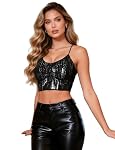 sunshinelady – sunshinelady Crop Tops Damen XS-M Pailletten Oberteil Damen 