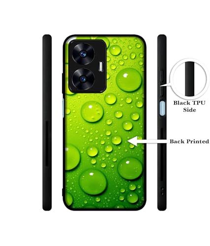 Image of Green Bubbles Design Premium 2D Printed Metal Back Case Cover for Realme C55 4G / Narzo N55 4G