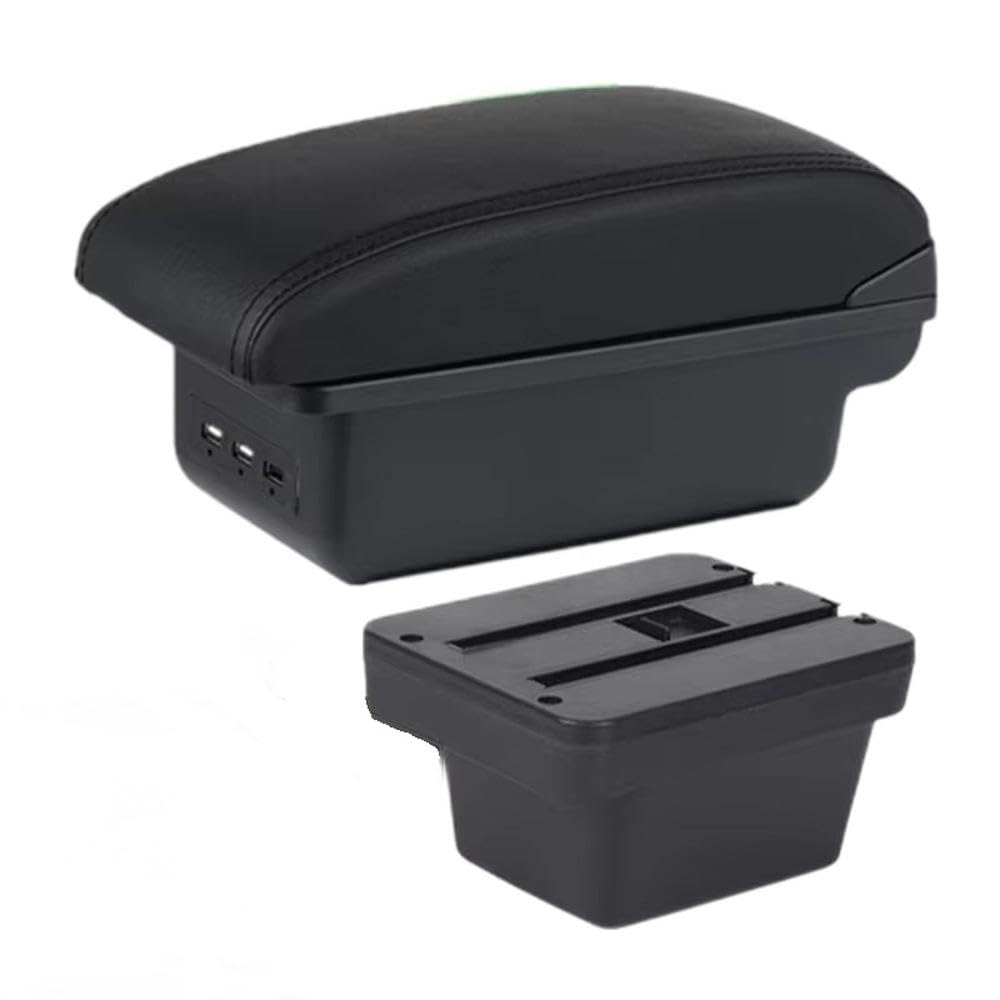 SXQPOCAR For Caddy 5 2021-2025 Car Armrest Box Central Storage Box Replacement Parts(B1 black line 3USB)