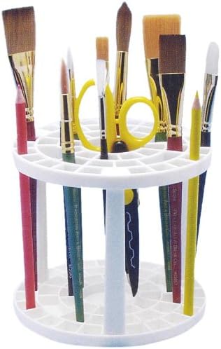 Studio 71 Pencil and Brush Stand, White Plastic, Round