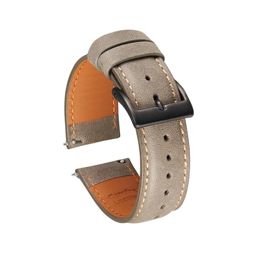 Correa de reloj de cuero genuino italiano de 22mm y 20mm para pulsera vintage