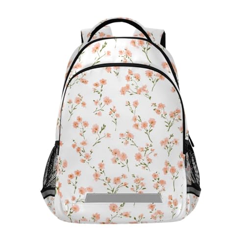 Pink Peach Blossom Kid's Elementary Middle School Backpack for Son Daughter, Age 6-12 Back to School Backpack Bookbag Schoolbag for Boys Girls