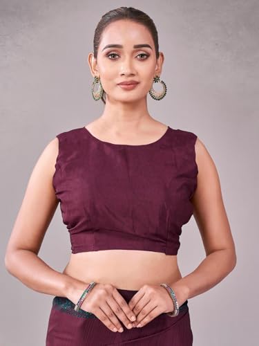 Image of Satrani Women's Crepe Printed Saree with Unstitched Blouse Piece