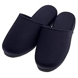 [アウローラ] auroraヒール付スリッパ Sサイズ お受験 婦人 レディス 紳士 メンズ 入学式 卒業式 面接 学校訪問 説明会 授業参観 前詰まり 入園式 卒園式 黒 S M (Sサイズ, ブラック)