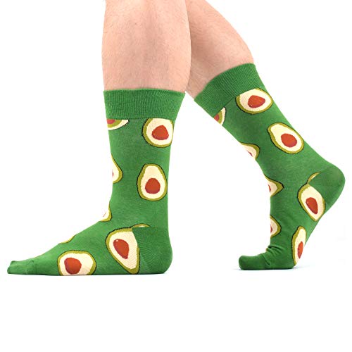 Wecibor Men's Funny Pattern Hawaii Style Combed Cotton Crew Socks Size 13-15 #TOP3