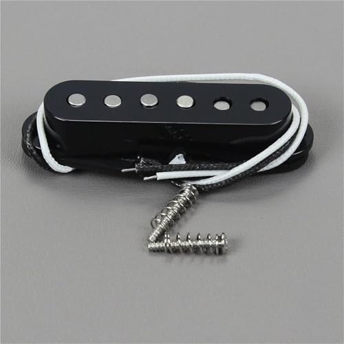 エレキギターのピックアップ エレキギターピックアップ ギターシングルコイルピックアップ 52mm スタッガードポールピース(Neck Black)