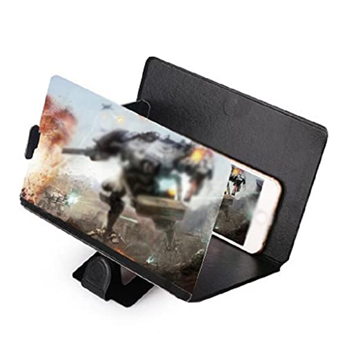 Lupa de pantalla 3D de 8 pulgadas y soporte plegable para smartphone color negro 2