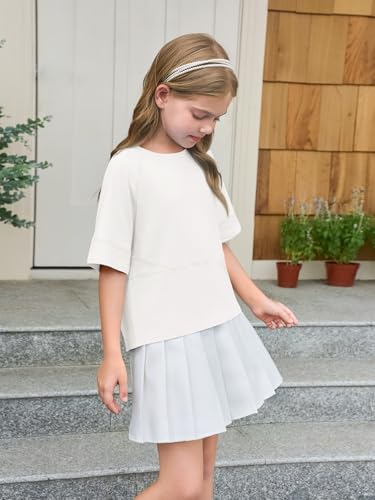 Girls Half Sleeve T Shirts Kids Summer Crewneck Loose Casual Tops Tees 5-14 Years4