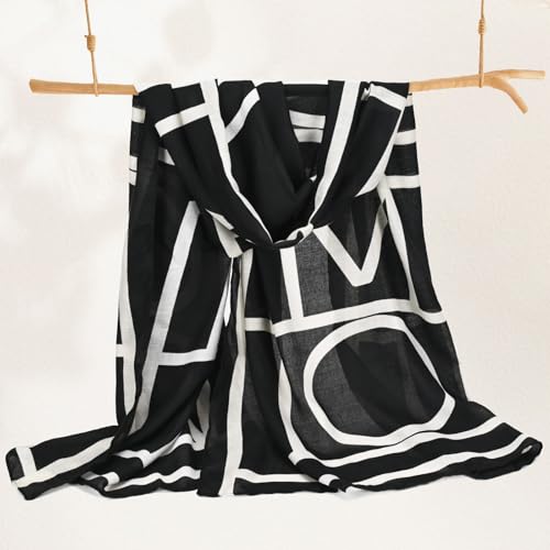 WZX Boho Scarf for Women Lightweight Floral Printed Scarves Fashion Shawl Wraps for All Season4