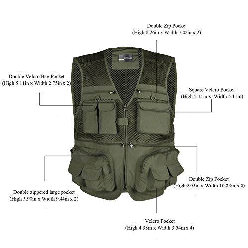 Loogu Outdoor Fly Fishing Vest With Multi-Pockets For Fishing,Hunting, Hiking, Climbing, Traveling, Photography #TOP3