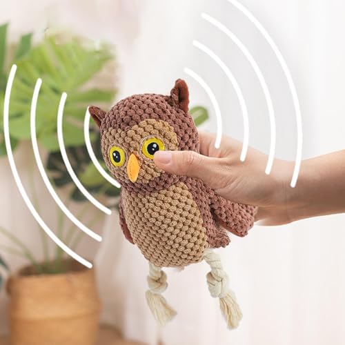 Rqrdww Owl Dog Toy, Squeaky Dog Toy, Interactive Dog Chew Toy, Chew Squeaky Toy for Dogs, Pet Chew Toy Owl, Dog Toy for Small Dogs, Medium Dog Chew Toy, Large Dog Interactive Toy-7