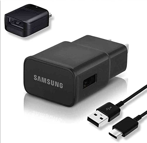 Fast Charger with USB Type C 4FT(1.2m) Cable & OTG Adapter for Samsung Galaxy S9/S9 Plus/S8/S8 Plus/S10/S10e/S10 Plus/Note 8/Note 9/A01/A13/A03s/A21/A30/A31/A32/A32/A33/A42/