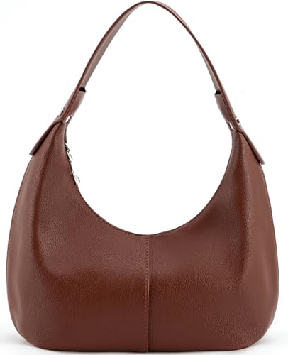 Image of Crescent Shoulder Bags for Women Vegan Leather Hobo Handbag Slouchy Tote Purses