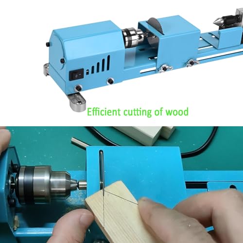 Mini Wood Lathe Machine Multi-Purpose Upgraded And Lengthened Processing Diameter 11inch Support Turning Cutting Sanding Polishing Wood, Professional Customized Tool Accessories - Image 6