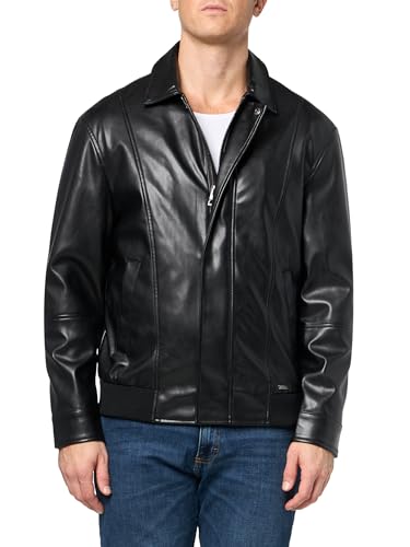 GUESS Men's Faux Leather Aviator