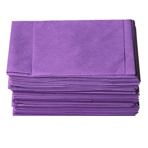 Healthcom 20 Pcs Purple Disposable Sheets Massage Bed Sheet Non-Woven Fabric Cover Pad Table 70 x 31.5 inch Breathable Bed Sheet for SPA Tattoo Hotels Beauty Salon Mattress Cover