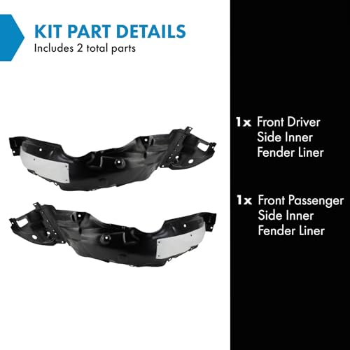 Image of TRQ Front Inner Fender Liner Set Compatible with 2014-2016 Toyota Corolla TO1248184 TO1249178