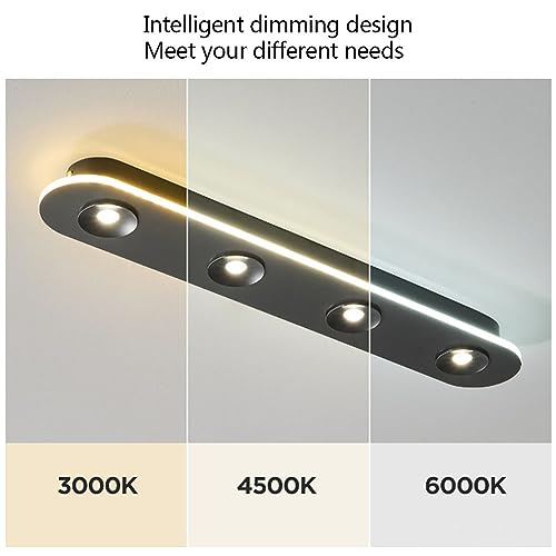 Plafonnier LED long 3 ou 4 têtes éclairage moderne noir haute efficacité - 6