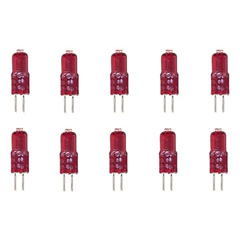 10 Pack G4 10W 12V Halogen Bulbs with Red Light for Massage Chair Hair Dryer Cover