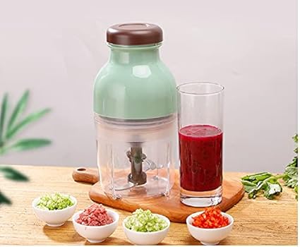 Mantavya Capsule Cutter Electric Tongue System Design Mini Food Processor and Chopper, Mixer, Meat Grinder, and Hand Press Manual Citrus juicer for Shake, Travel Juicer
