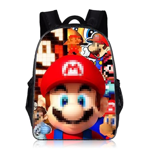 ZeYou Ma-rio Mochila Mochilas Niños Mochila Escolar Sasuke Mochila Escolar Niños Mochilas 3D Impreso Dibujos Animados Mochila Escolar para Niños Mochila de 40 cm, Rosa.