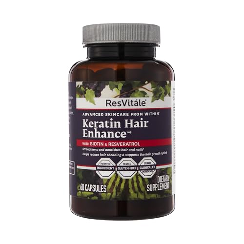 ResVitále Keratin Hair Enhance - Keratin Supplement for Hair Growth - 60 Capsules