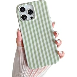 Yeddabox for iPhone 13 Pro Max Case Cute Striped Phone Case Soft TPU Slim Shockproof Phone Cover for Women Girls, Sage Green