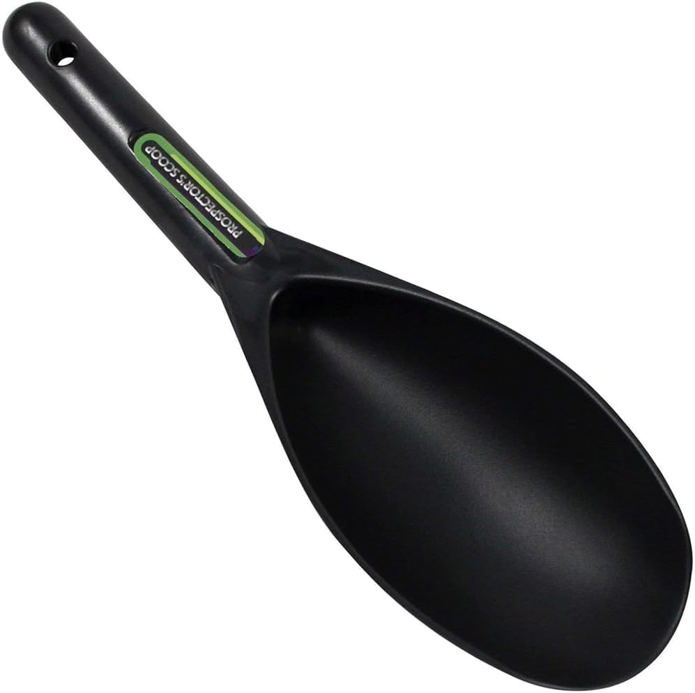 SE Black Prospector's Scoop - 12.5" Heavy-Duty Plastic Tool for Metal Detecting, Gold Panning, Treasure Hunting, and Gardening