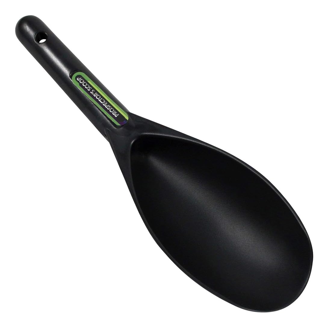 SE Black Prospector's Scoop - 12.5" Heavy-Duty Plastic Tool for Metal Detecting, Gold Panning, Treasure Hunting, and Gardening