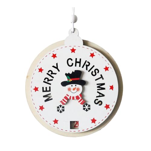 Festive Wood Decorations Christmas Countdown Calendar Santa and Reindeer Hangings Ornaments Holiday Decorations Festive Decorati