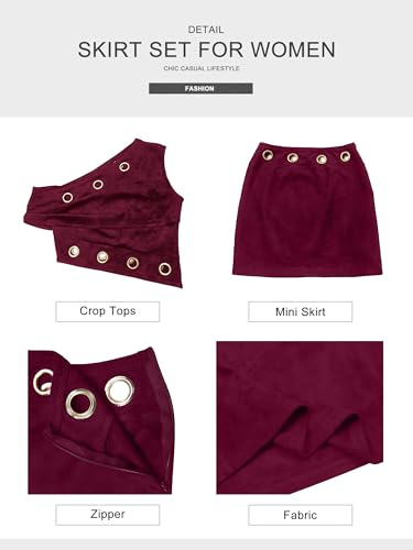 Image of Figdaw Women's 2 Piece Skirt Set Summer Outfits Dressy