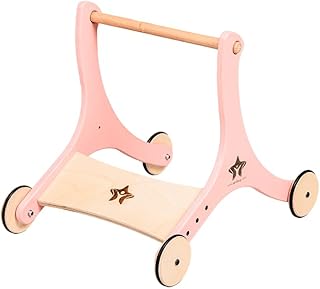 URCHAAG Wooden Baby Walker Push Toy For Boy and Girls I Walking Toy with Wheels I Eco Friendly Natural Wood Activity Walke Price In India