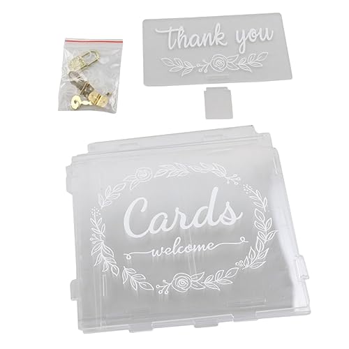 BRIGHTFUFU Decorative Acrylic Wedding Card Box with Lock Capacity Envelope Present Box for Parties Receptions and Celebrations Stylish Container for Wishes and Notes