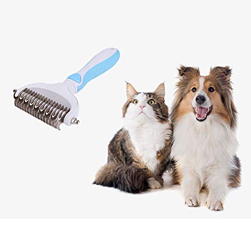 handfly Pente dematting para cães, pente de subpêlo de cachorro, escova de aliciamento de cães, pent