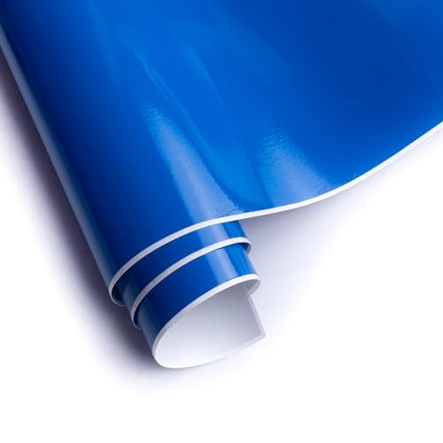 Image of Itsy Bitsy Vinyl Glossy Blue 12inch X 2ft 1 Roll | for Home Kitchen Countertop, Cabinet Furniture, Oil Proof, Table Top, Wall, Car Wrap Sheet, Wallpaper, Waterproof Vehicle Sticker