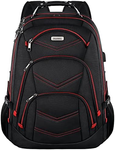 Travel Laptop Backpack For Men Women,Extra Large 17.3''Gaming Laptop Backpacks With USB Charging Port,TSA Friendly Flight Approved RFID Anti theft Adjustable Chest Strap,College Bookbag School Student