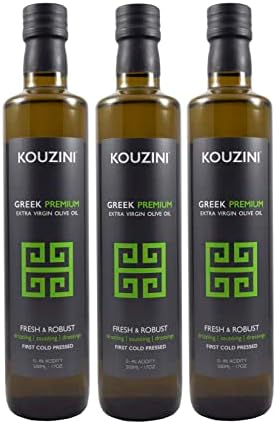 (3 Pack Premium) Kouzini Greek Premium Extra Virgin Olive Oil, Cold Pressed, Single Origin, Rich Flavor & Aroma, 500ml