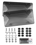 License Plate Frame Cover, 2PCS Universal License Plate Protector for Cars SUVs Trucks, Waterproof Rustproof Scratch-Resistant License Plate Cover (Dark Grey)
