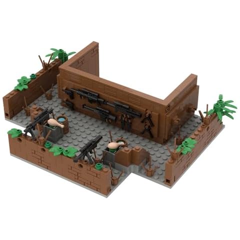iLeworlder Military Scene Building Blocks with Weapons, 334 Pieces Custom Military Architecture Swat Team Minifigures Soldiers Weapons Accessories Model Kit Cover